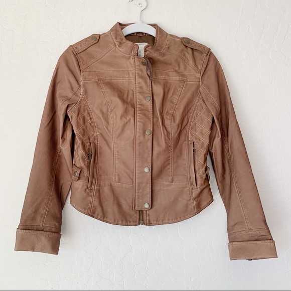 Anthropologie Hei Hei Vegan Leather Bomber Moto Jacket XXSmall - Picture 4 of 16